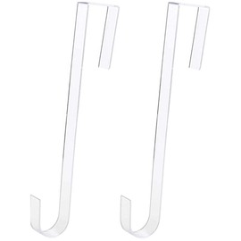 Ainkou 2pcs Clear 12" Wreath Hanger Hook Christmas Wreaths Holders for Inside Outside Doors