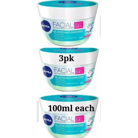 Nivea 3pk Crema Facial Hyaluron Gel Hydrating Facial Gel Acido Hialuron 100ml