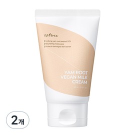 Isntree Yam Vegan Milk High Moisturizing Cream, 80ml, 2 pieces / 이즈앤트리 참마 비건 밀크 고보습 크림, 80ml, 2개