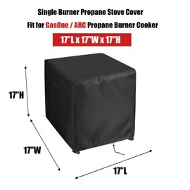 Aidetech Single Burner Propane Stove Cover Fit for GasOne / ARC Propane Burner Cooker, Waterproof Outdoor Camping Stove Cover, Propane Gas Cooker Covers For Turkey Fry, Seafood Boil - (17x17x17 inch)