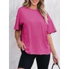 EVALESS Tops for Women Trendy Short Sleeve Round Neck Oversized