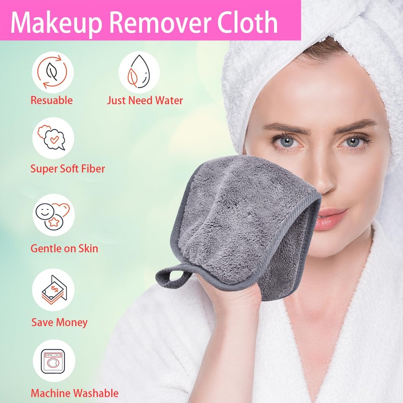 BloomSesame Microfibre Make-Up Cloth, Reusable Microfibre Face Cleansing Cloth, Make-Up