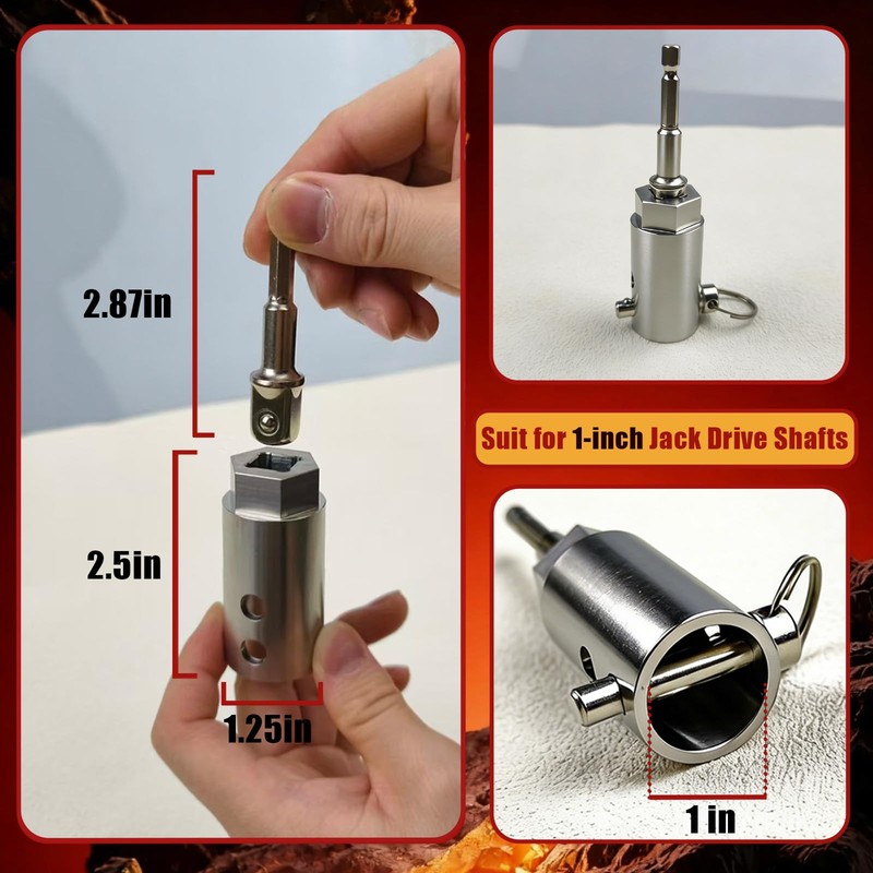 Moalaok Trailer Jack Drill Adapter Compatible with 1 Inch Drive