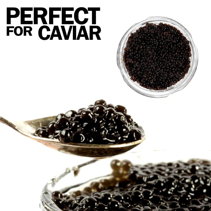 Caviar Line Small Mini Glass Jars With Tin Lids -