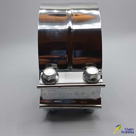 MP MASS PARTS HEAVY TRUCK & TRACTOR 5" Exhaust Band Preformed Clamp 304 Stainless Steel Lap Joint Fits Muffler