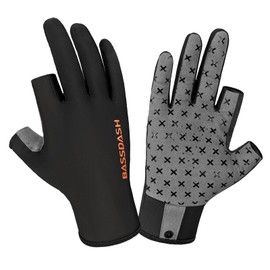 BASSDASH Unisex Fingerless Camo Hunting Gloves for Men's Women's Early Season Warm Weather UPF 50+ Lightweight Fishing Photography HG03