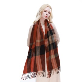 RIIQIICHY Plaid Scarf for Women Fall Winter Pashmina Scarves Wraps for Cold Weather Warm Large