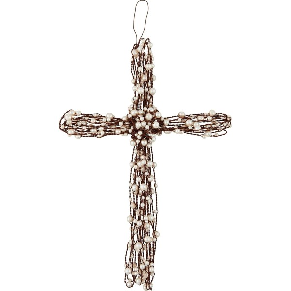 Mud Pie Beaded Wire Crosses, Brown