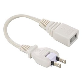 Ohm Electric HS-T1015SP22 00-1610 OHM Extension Cord, Indoor Power Tap, Single Outlet, 5.9 inches (15 cm), Free Plug, White