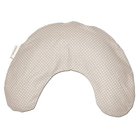 Theraline Neck Pillow Medium Micro Bead Filling Including Cover Cotton Approx. 100 cm x 21 cm Beige Dots