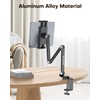 OMOTON GH03 Tablet Holder with 2 ABS Clamps, Aluminum Long