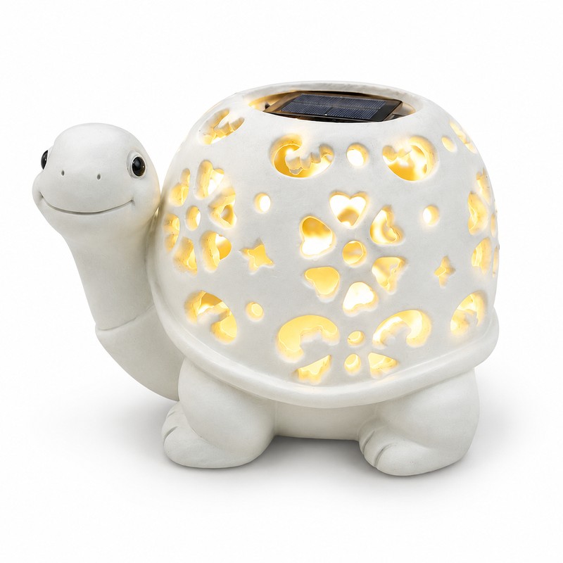 Solar Turtle Garden Statue with LED Light for Outdoor Décor