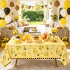 4 Pack Bee Tablecloth Happy Bee Day Table Cover Rectangle