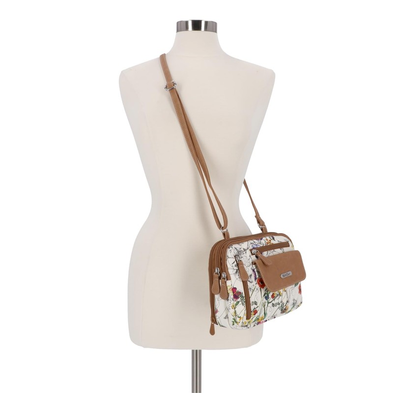 MultiSac Zippy Triple Compartment Crossbody Bag, Vienna Floral
