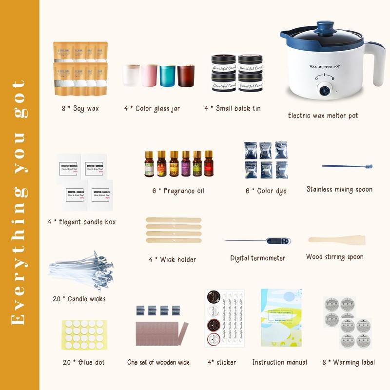 KQU Candle Making Kit for Candles, Home DIY Candle Wax