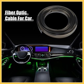 REPAIROCK 3mm 0.12" 3.5m 11.48ft Universal Skirt Side Glow Optic Fiber Cable Car Light Decoration Black - Pack of 1 Auto Replacement Parts