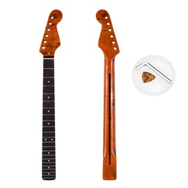 Amuic Amuic Strat Guitar Neck 22 Frets, 25.5' Canada Maple Electric Guitar Neck with Radius 9.5' Rosewood Fingerboard for ST Style Guitar Parts Replacement