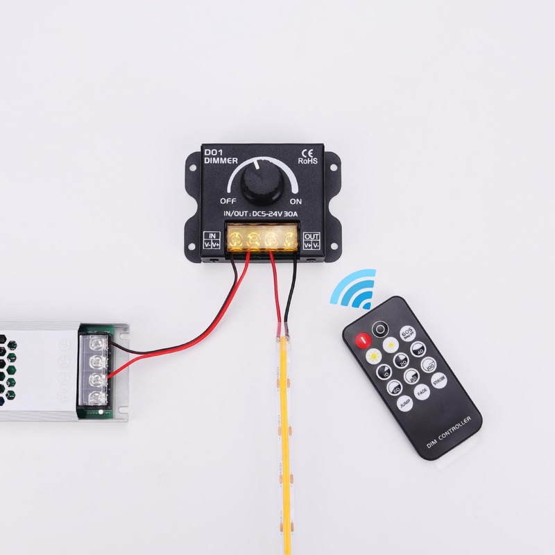 BENLUN DC 5V-24V 30A RF LED Dimmer, LED Switch Controller