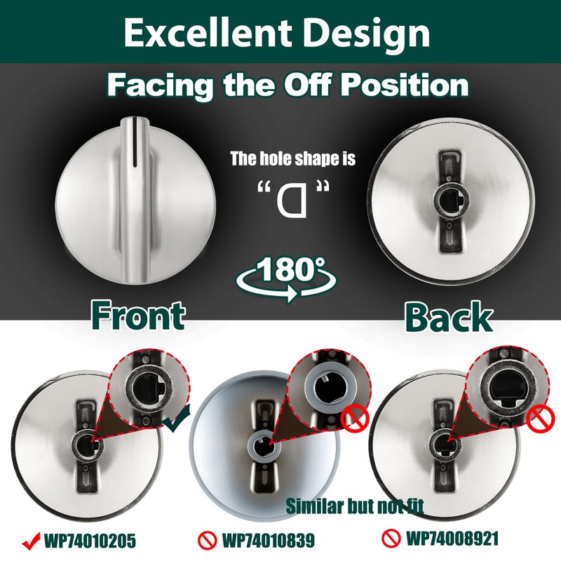 WP74010205 Stove Knobs Replacement Parts for Jennair Cooktop Knob Surface