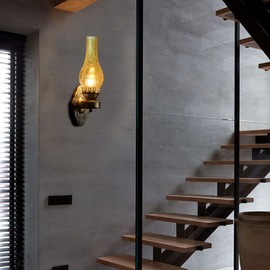 TFCFL Vintage Wall Sconce Rustic Farmhouse Wall Lamp Industrial Glass Wall Light Fixtures Bedside Wall Lighting for Living Room, Bedroom, Hallway (1PCS)