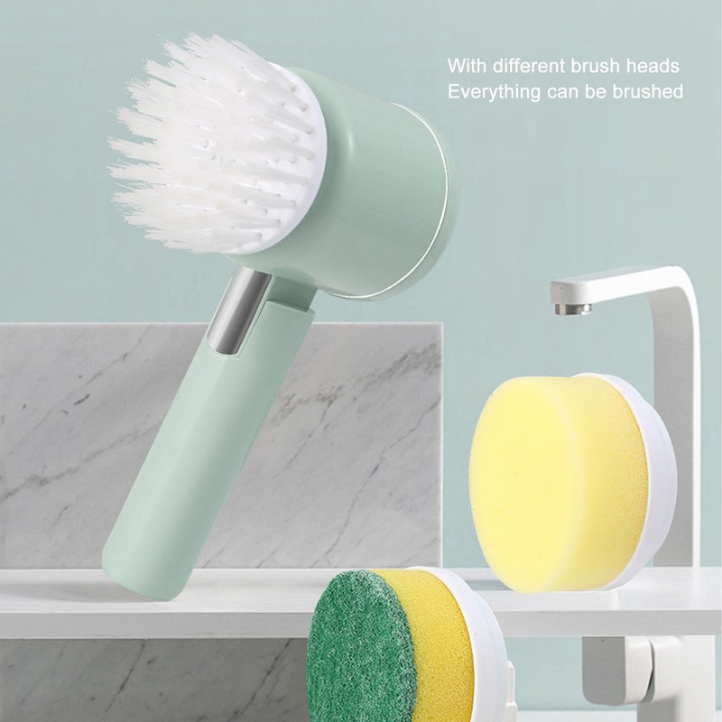 Cordless Electric Cleaning Brush Foldable IPX7 Waterproof Handheld Spinning Scrub
