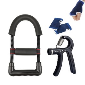Hand & Unterarmtrainer, Grip Griffkraft Trainer mit Handschutzhandschuhen, Trainingsgerät zur Stärkung des Arms, Unterarms, Handgelenks und Beugemuskels, Für Sportler und Wiederherstellung der Hand