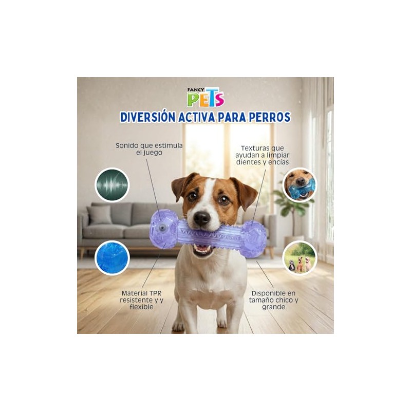 Fancy Pets Juguete Mancuerna Prisma Chico con Sonido para Perros
