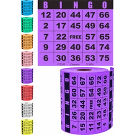 Carewon 250 Bingo Cards, Paper Bingo Sheets, Large Print, Disposable or Reusable for Daubers or Chips - Purple (8 Color Selection)