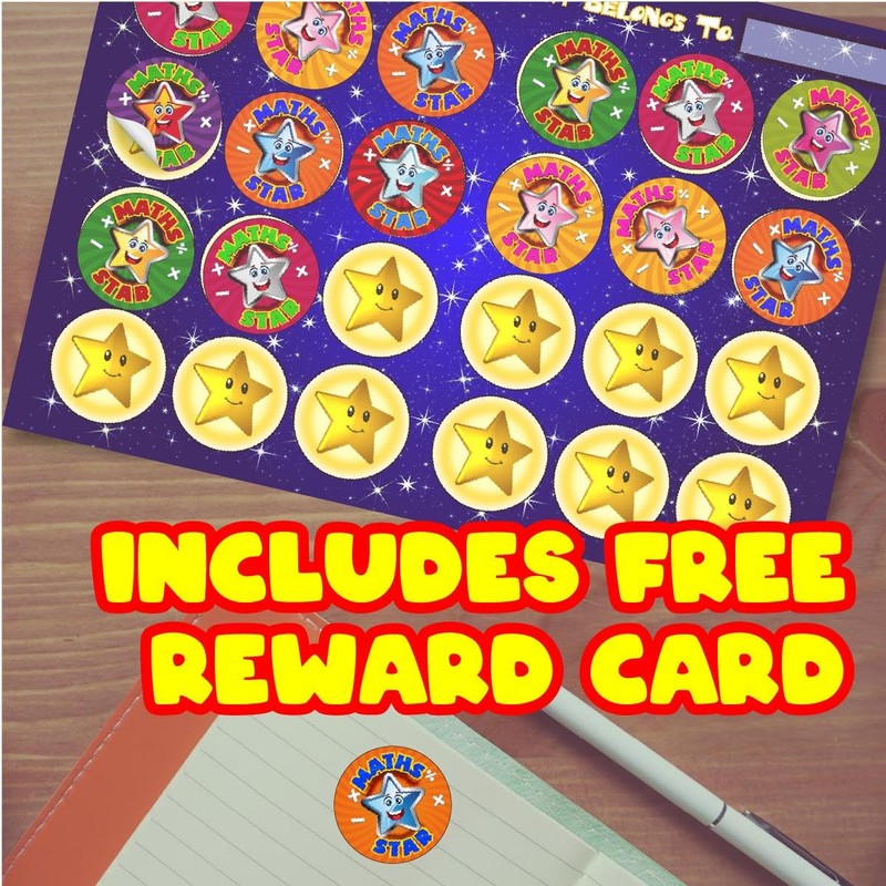144 Star Maths - 30mm - Glossy Reward Stickers for