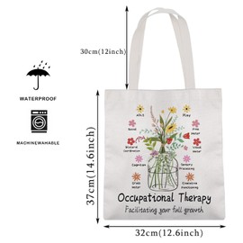 KUIYAI Occupational Therapy Tote Bag OT Gift Occupational Therapy Facilitating Your Full Growth OT Assistant Gift (your full growthUK)