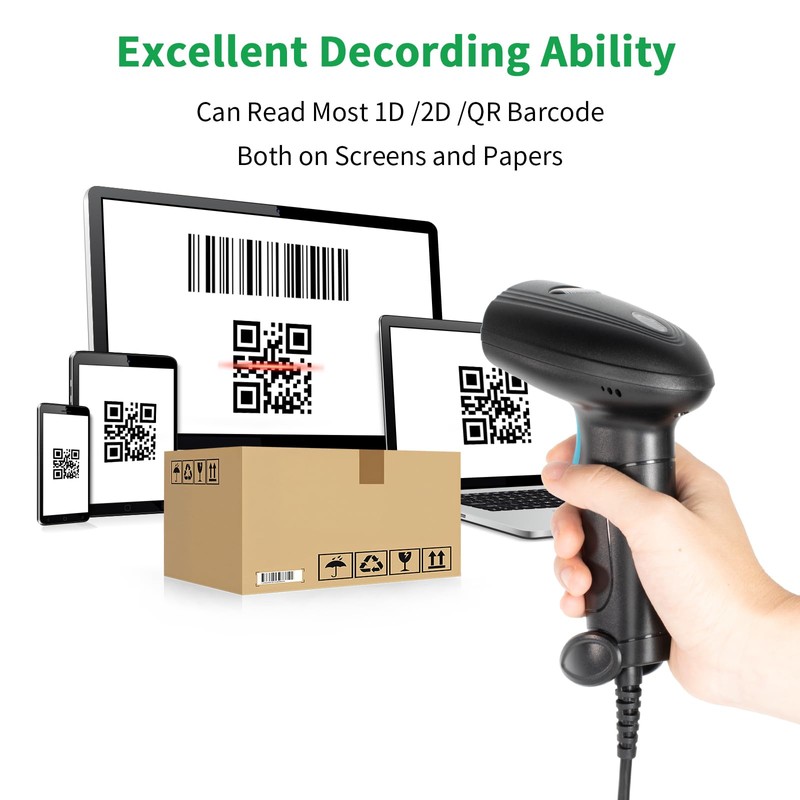 Cuetpetlo TH17 Wired 2D Barcode Scanner USB Handheld Barcode Reader