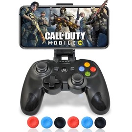 Control de Juegos Inalámbrico, Bluetooth, Compatible con Android, iOS, PC, Smart TV, Windows, Mac, Linux, 6 Tapas de Joysticks Cómodo
