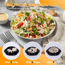 CriftCraft Chicken Shredder - 10'' Professional Meat Shredder Tool, Ergonomic Anti-Slip Handle, BPA-Free, Dishwasher-Safe, Large & Stable, Transparent Lid - Ideal for Shredding Chicken & Meat