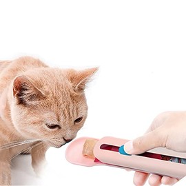 Cat Wet Treats Dispense Spoon，Treat Squeeze Spoon， Feeding & Watering Supplies Wet Cat Food Storage pet Food Spoon (Pink)