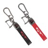 SCOXRXC 2 PCS Black and Red Leather Metal Car Keychain