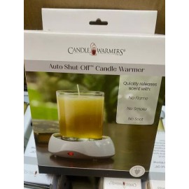 CANDLE WARMERS ETC. Auto Shutoff Candle Warmer Plate White, Plug-in 8-Hour Timer
