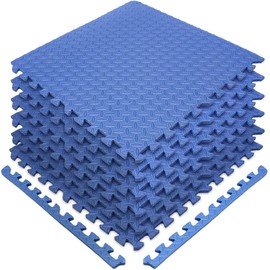 Sivan Health and Fitness® Puzzle Exercise Mat EVA Foam Interlocking Tiles—Protective Flooring for Gym, Garage Flooring, Playroom, Workshop, Basement, and More (Blue)