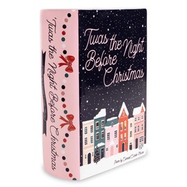 Steel Mill & Co Original Large Book-Shaped Decorative Vase, Ceramic Vases for Home Decor, Cute Bookshelf Decor, Unique Vase for Book Lovers, TWAS The Night Before Christmas