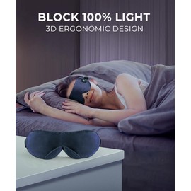 Aroma Season Cordless Silk heated eye mask, For Blepharitis and Dry Eyes treatment, Moist Heat Eye Compress (Navy blue)