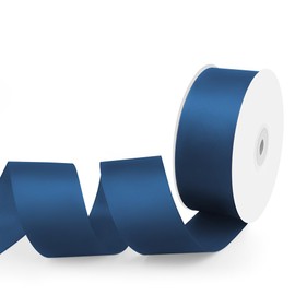 Isaspire 1-1/2" Width x 50 Yards Satin Fabric Ribbon, Navy Blue Ribbon Perfect for DIY Bows, Swags, Gift Wrapping, Craft, Flower Bouquet，Christmas and Party Decoration