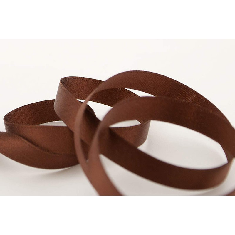 Berisfords Dark Brown Polyester Double Face Satin Ribbon 10mm 3501