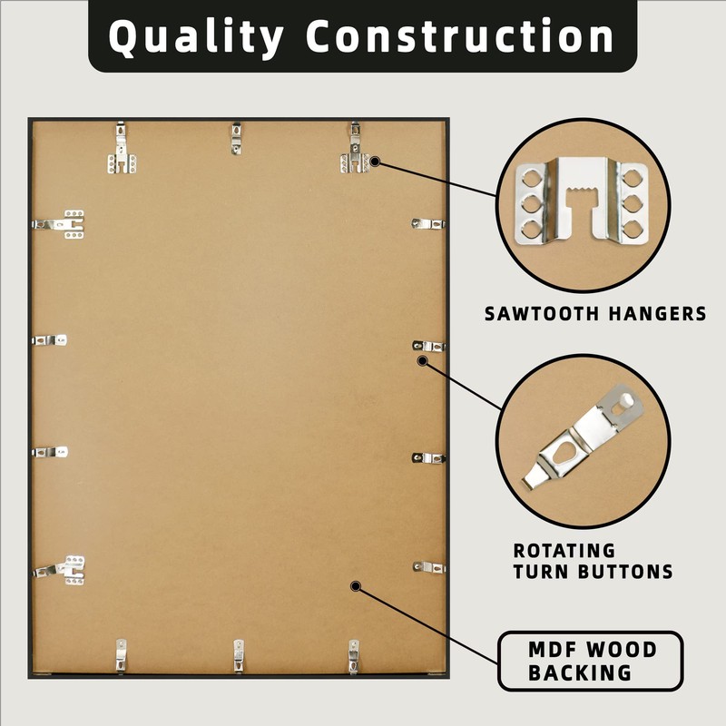 CCDCC 24x32 Aluminum Shadow Box Jersey Frame 2 Pack, Black