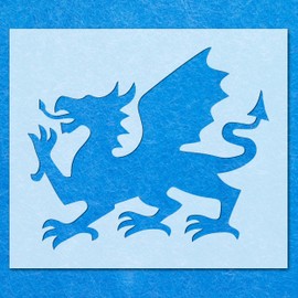 Welsh Dragon Wales Country Stencil: Mylar Airbrush Wall Art Painting Crafts -A6 Stencil - Design Size (65mm 75mm)