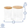 Harbour Housewares Plastic Twin Bathroom Canister with Bamboo Lid -
