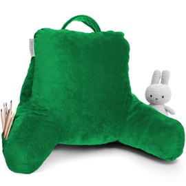 Clara Clark Reading Pillow with Portable Lap Desk Set for Kids, Back Pillow for Sitting Up in Bed, Memory Foam Back Support Pillow, Bed Rest Pillow with Foldable Laptop Desk, Small - Green