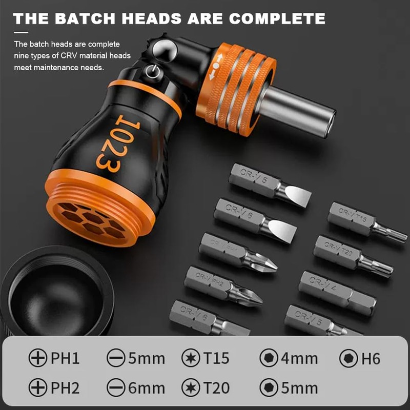 flintronic Screwdriver, Magnetic Ratchet Screwdriver, Magnetic Tip, Kraftform Compact Stubby