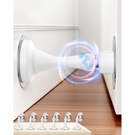 Door Stoppers Magnetic Door Catch - 6 Pack Stainless Steel Heavy Duty Door Holder Stops for Bottom Top of Door - Wall Floor Mounting No Drill Strong Adhesive & Screws Strong Magnet Keep Door Open