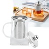 Tomotato Glass Teapot with Removable Stainless Steel Infuser, Heat-Resistant Clear