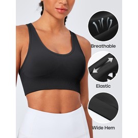 Heathyoga Adjustable High Impact Sports Bras for Women High Support Padded Workout Bras Strappy Sports Bra Pack for Yoga