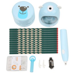 Pencil Sharpene Electric Blue Small Portable Stationery Set for Clean Desk Sharpen Eliminate Pen Marks